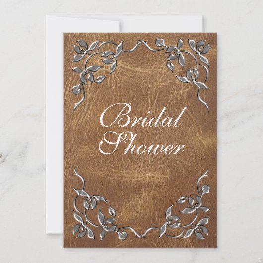 洗練された西ブライダルシャワーへの招待 招待状 (正面)