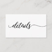 洗練された詳細なウェディングウェブサイトのQRコード エンクロージャーカード (正面)