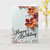 洗練された誕生日のフラワーカード カード (黄色い花)