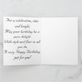 洗練された誕生日メッセージ カード (内部)