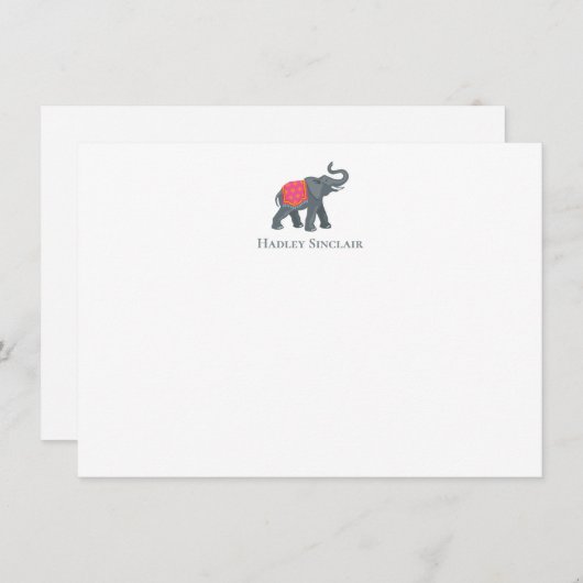 洗練された象のアイコンフラットノートカード ノートカード (正面/裏面)