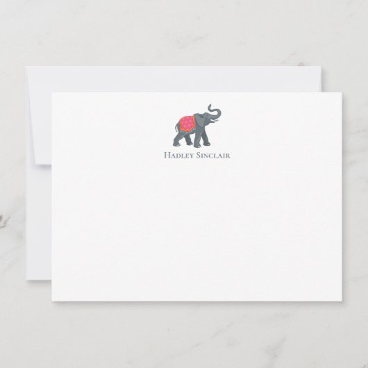 洗練された象のアイコンフラットノートカード ノートカード (正面)