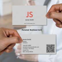 洗練された赤いイニシャルQRコードブラック&グレー