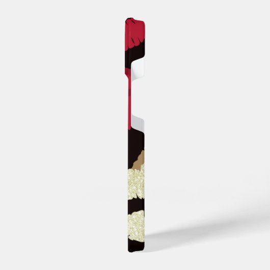 洗練された赤い唇モノグラム iPhoneケース (左側面)