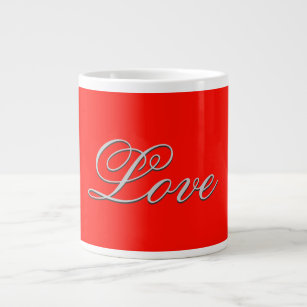 洗練された赤い愛結婚の ジャンボコーヒーマグカップ
