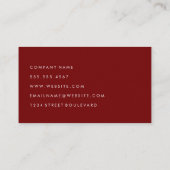 洗練された赤い筆記体の文字 名刺 (裏面)