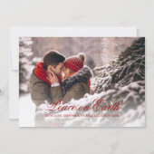 洗練された赤い筆記体 平和な地球 グラデーション写真 シーズンカード (正面)