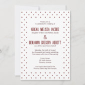 洗練された赤と白のポルカドット披露宴 招待状 (正面)