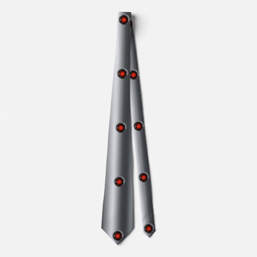 洗練された輝き:シルバーのメタリックテクスチャ ネクタイ (正面)