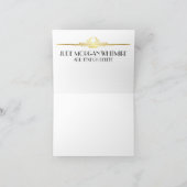 洗練された金ゴールドおよびNotecardの黒い文房具 サンキューカード (内部)