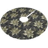 洗練された金ゴールドとブラックポインセチア ブラッシュドポリエステルツリースカート (アングル)