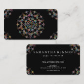 洗練された金ゴールドオンブラックマンダラヨガ 名刺 (正面/裏面)