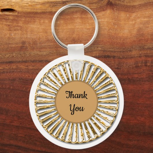 洗練された金ゴールドサークルGeneral Thank You キーホルダー (正面)