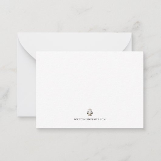 洗練された金ゴールドジャスティススケール法律注記カード ノートカード (裏面)