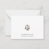 洗練された金ゴールドジャスティススケール法律注記カード ノートカード (正面)