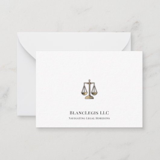 洗練された金ゴールドジャスティススケール法律注記カード ノートカード (正面)