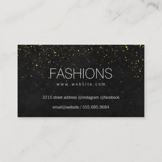 洗練された金ゴールドダスト 名刺 (裏面)