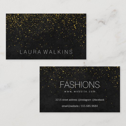 洗練された金ゴールドダスト 名刺 (正面/裏面)