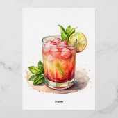 洗練された金ゴールドフォイルのカクテルメニュー 箔シーズンカード (裏面)