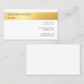 洗練された金ゴールドホワイトテンプレートモダンシンプル 名刺 (正面/裏面)