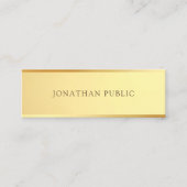 洗練された金ゴールドルックエレガントテンプレートモダン スキニー名刺 (正面)