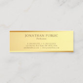 洗練された金ゴールドルックエレガントテンプレートモダン スキニー名刺 (裏面)