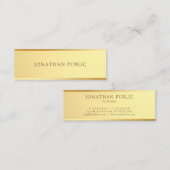 洗練された金ゴールドルックエレガントテンプレートモダン スキニー名刺 (正面/裏面)