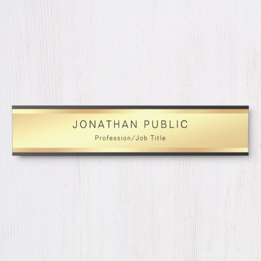 洗練された金ゴールドルックグラマープロフェッショナルシック サインプレート (正面)