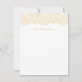 洗練された金ゴールドレースエレガントなウェディング空白の サンキューカード (正面)