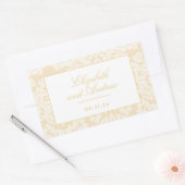 洗練された金ゴールドレースエレガントな結婚式 長方形シール (封筒)