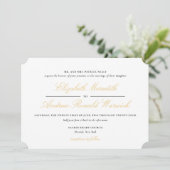 洗練された金ゴールドレーススクリプト結婚式招待状 招待状 (スタンド正面)