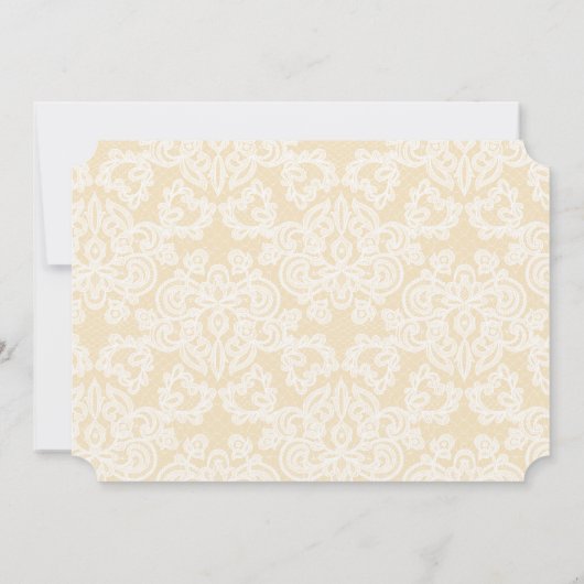 洗練された金ゴールドレーススクリプト結婚式招待状 招待状 (裏面)