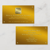 洗練された金ゴールド上の金ゴールド銘板、ウェルスアドバイザー 名刺 (正面/裏面)