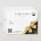 洗練された金ゴールド弓状ギフト券 (裏面)