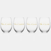 洗練された金ゴールド新郎新婦の母の父 ステムなしワイングラス (裏面)