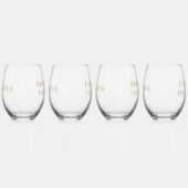 洗練された金ゴールド新郎新婦の母の父 ステムなしワイングラス (右)