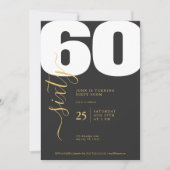 洗練された金ゴールド書道バートデイ招待状 招待状 (正面)