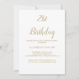 洗練された金ゴールド書道21歳の誕生日 招待状