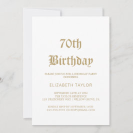 洗練された金ゴールド書道70誕生日 招待状