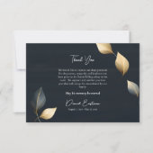 洗練された金ゴールド離れグレイズ正統の葬儀 サンキューカード (正面)