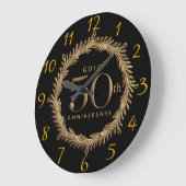 洗練された金ゴールド50周年記念 ラージ壁時計 (傾斜)