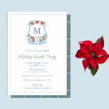 洗練された青の赤いクリスマスクレストクリスマスパーティー