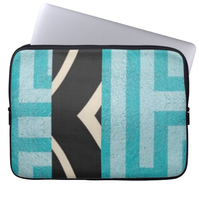 洗練された高級アフリカカリブのの荷物タグ ラップトップスリーブ (正面)