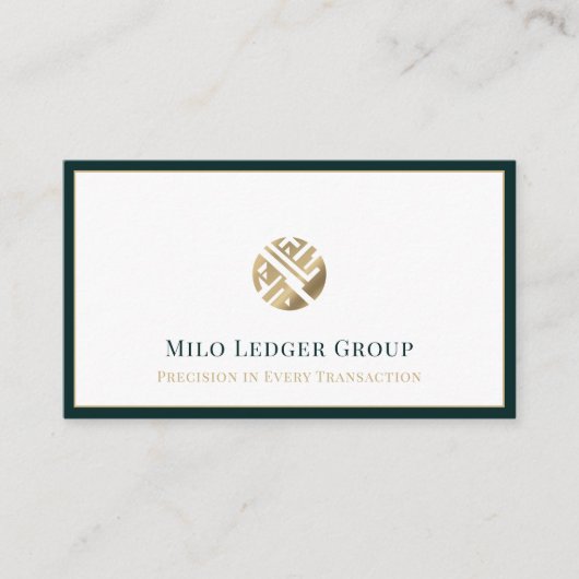洗練された高級金ゴールドロゴ 名刺 (正面)
