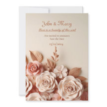 洗練された魅力的な3D結婚式招待状