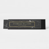 洗練された黒い大理石および金ゴールドの質 デスクネームプレート (正面)