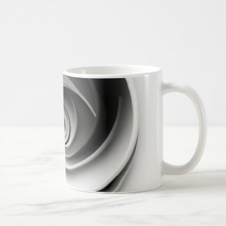 洗練された黒と白のスパイラル抽象デザイン コーヒーマグカップ