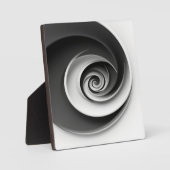 洗練された黒と白のスパイラル抽象デザイン、 フォトプラーク (正面)