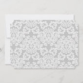 洗練された黒と白のレーススクリプト 招待状 (裏面)