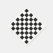 洗練された黒と白の市松模様 スタンダードカクテルナプキン (角)